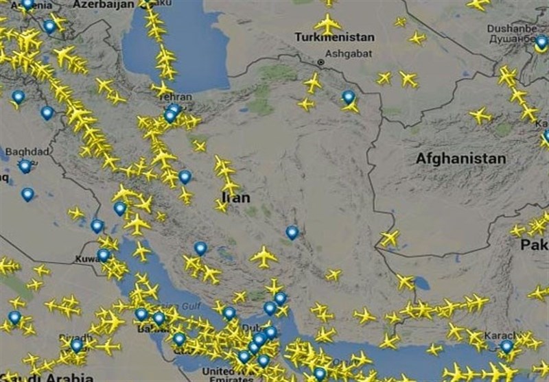  افزایش ۱۳۰ درصدی پروازهای عبوری از آسمان ایران 